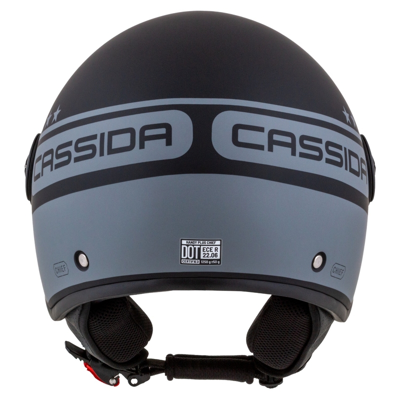 Cassida Handy Plus Chief odprta motoristična čelada sivo-črna