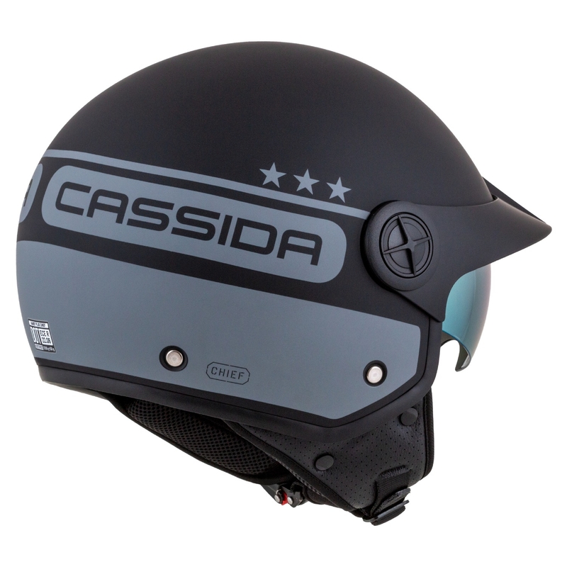 Cassida Handy Plus Chief odprta motoristična čelada sivo-črna