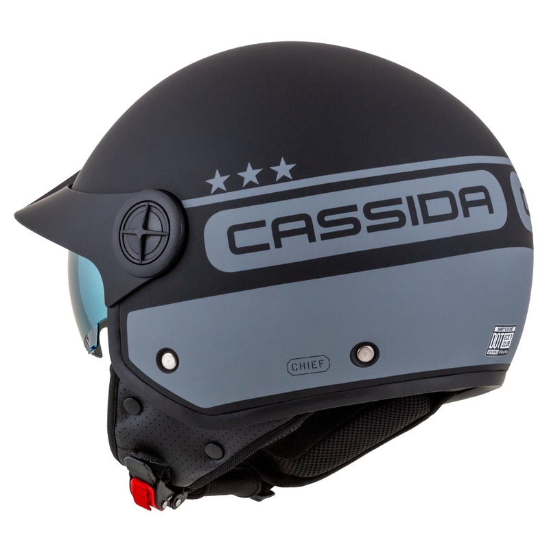 Cassida Handy Plus Chief odprta motoristična čelada sivo-črna