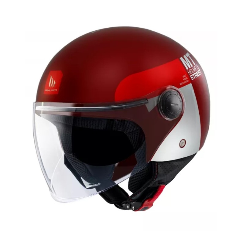 MT Street Inboard C5 Odprta motoristična čelada Red