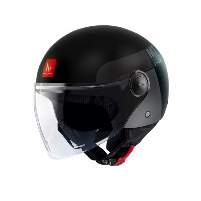 MT Street Inboard D2 Odprta motoristična čelada črno-siva razprodaja