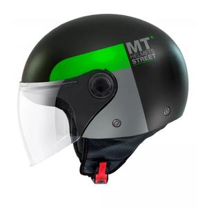 MT Street Inboard D6 Odprta motoristična čelada črno-zelena