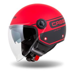 Cassida Handy Plus Linearna odprta motoristična čelada rdeče-črna