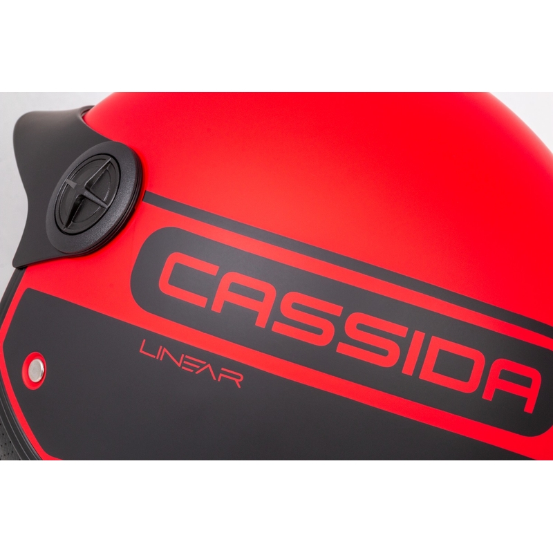 Cassida Handy Plus Linearna odprta motoristična čelada rdeče-črna