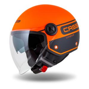 Cassida Handy Plus Linearna odprta motoristična čelada oranžno-črna