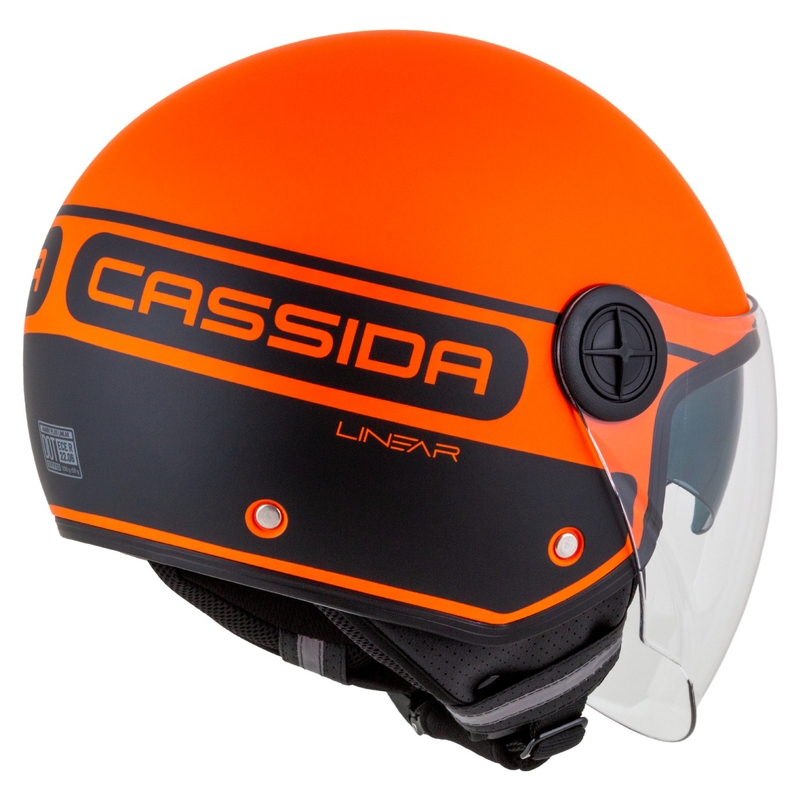 Cassida Handy Plus Linearna odprta motoristična čelada oranžno-črna