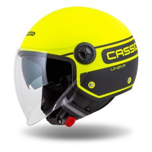 Cassida Handy Plus Linear fluo rumeno-črna odprta motoristična čelada