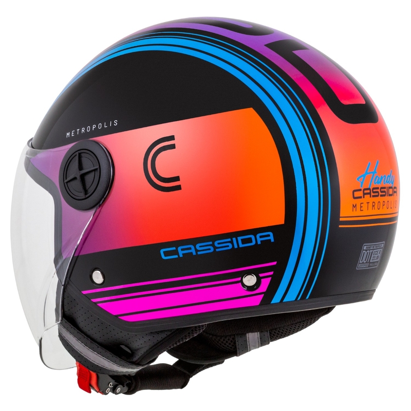 Cassida Handy Metropolis Black-Turquoise Gradient Open motoristična čelada