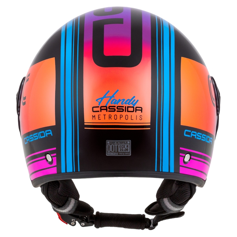 Cassida Handy Metropolis Black-Turquoise Gradient Open motoristična čelada