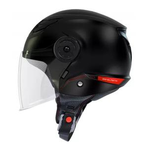 MT Lite Solid Black Odprta motoristična čelada za otroke