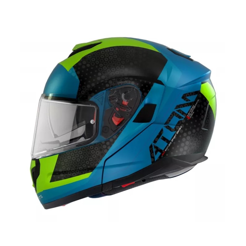 Motoristična čelada na preklop MT Atom SV Adventure A7 črno-zeleno-modra