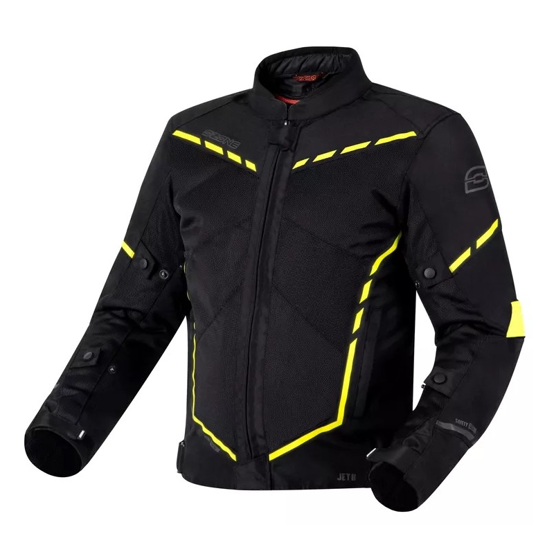 Moto jakna Ozone Jet II black-fluo yellow razprodaja