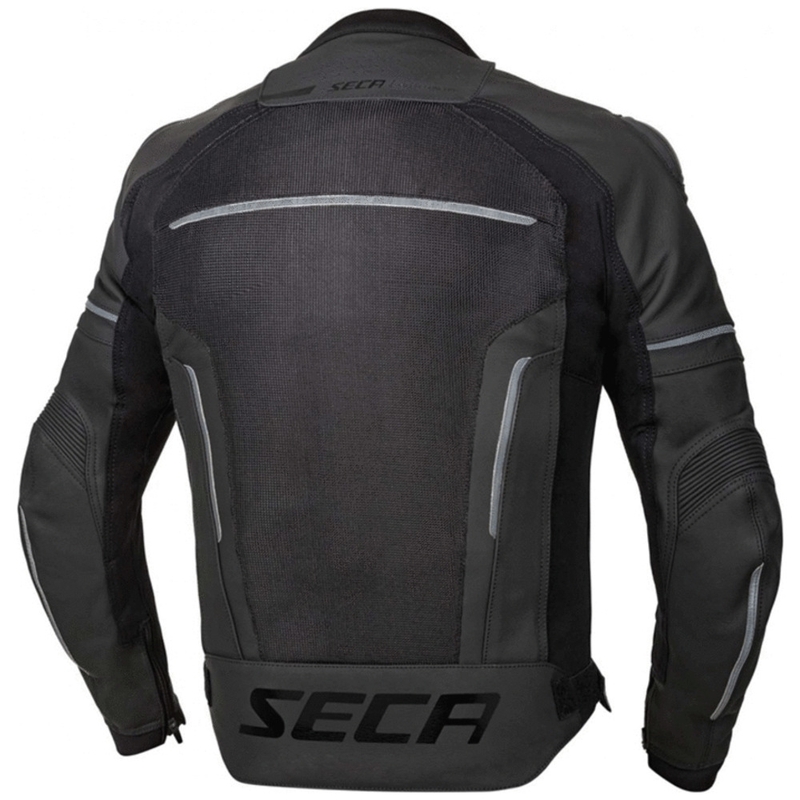 SECA Hooligan Air Black usnjena motoristična jakna razprodaja