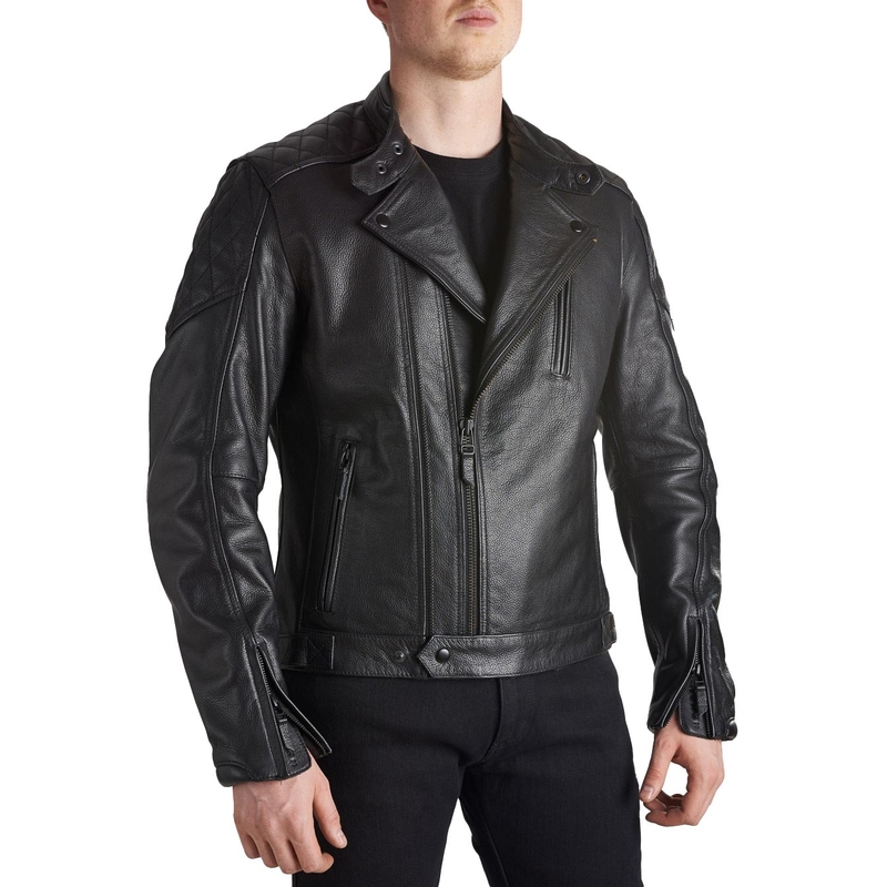 Usnjena motoristična jakna PANDO MOTO Twin black razprodaja