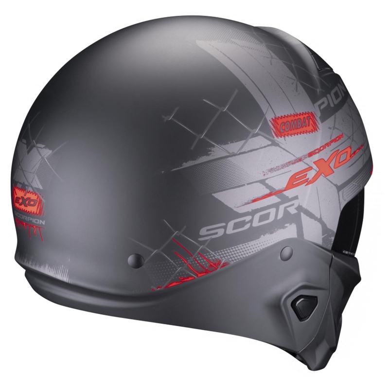 Odprta čelada z masko Scorpion EXO-COMBAT II Xenon črno-rdeča mat