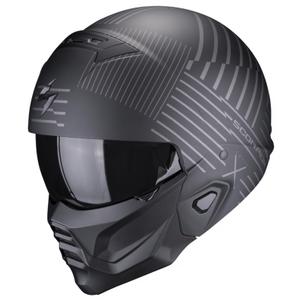 Odprta čelada z masko Scorpion EXO-COMBAT II Miles črno-srebrna mat