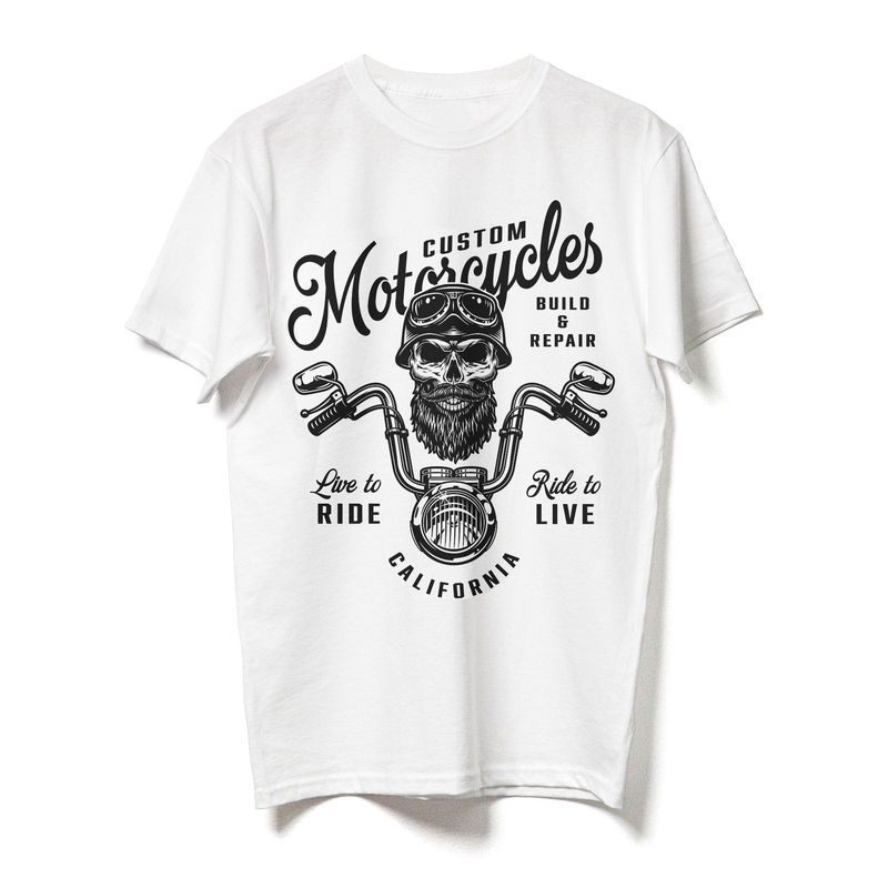 Majica RSA Custom Motorcycles bela razprodaja