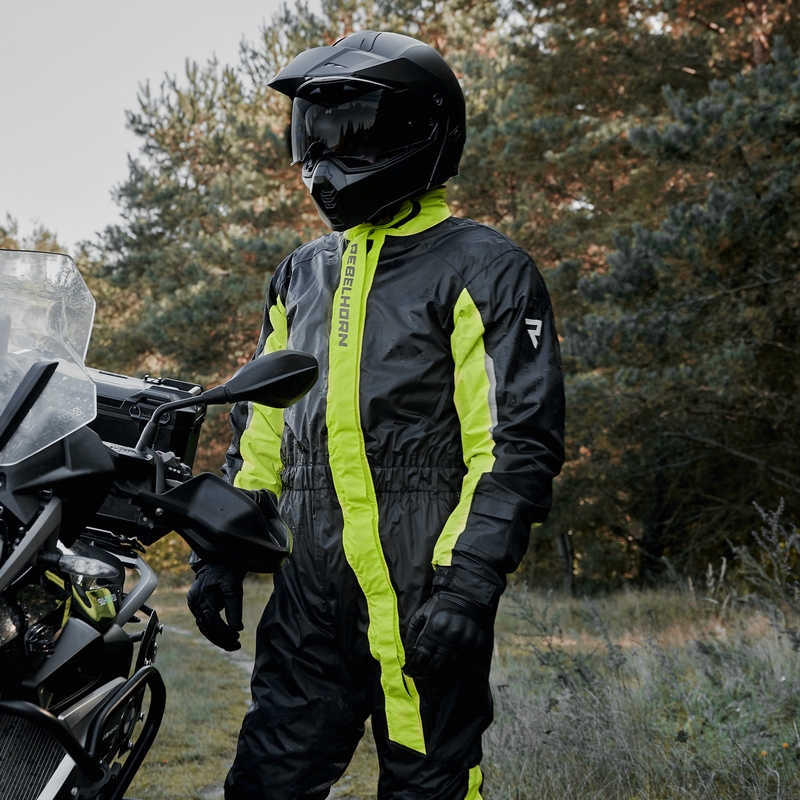Moto jakna za dež Rebelhorn Patrol fluo rumeno-črna