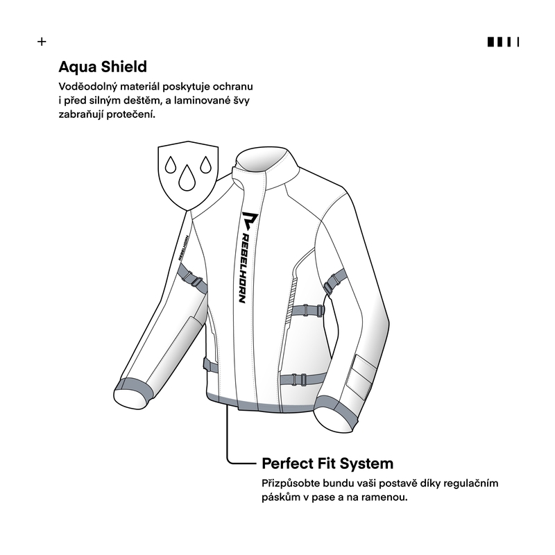 Moto jakna za dež Rebelhorn Patrol fluo rumeno-črna