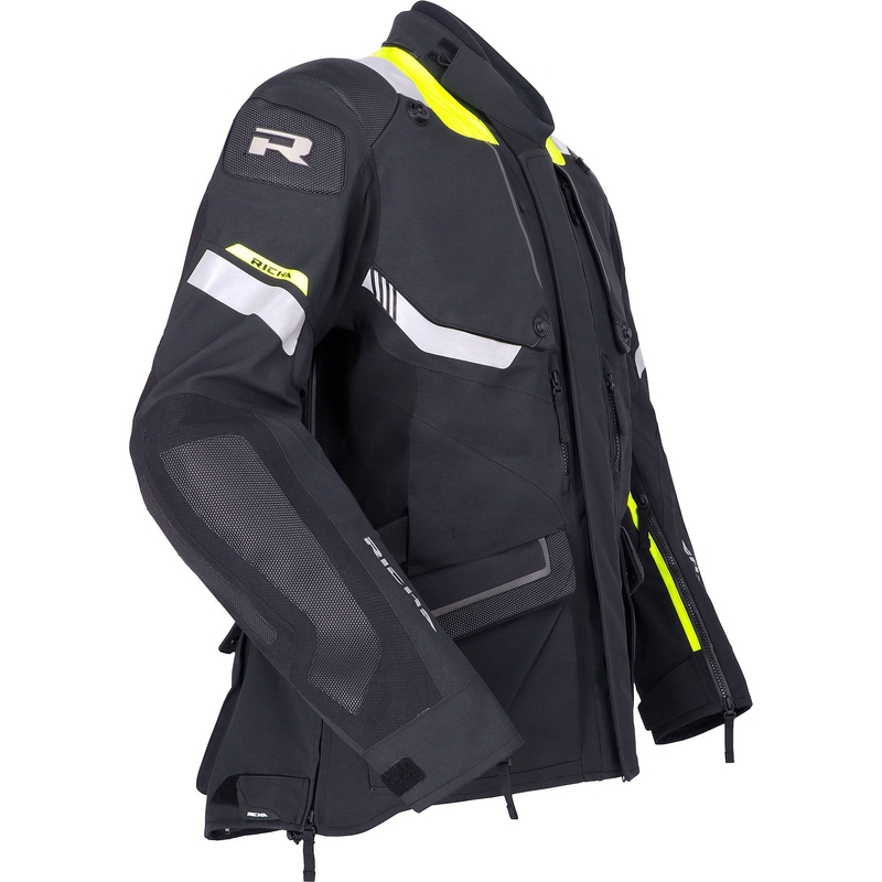 Motoristična jakna RICHA Armada GTX Pro black-fluo rumena - razprodaja