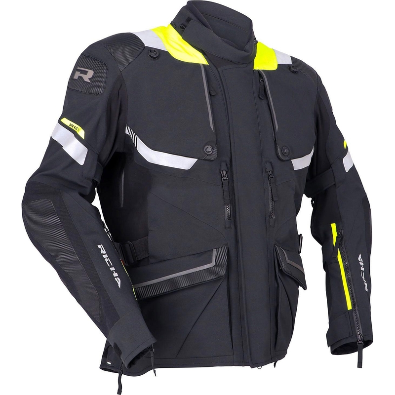 Motoristična jakna RICHA Armada GTX Pro black-fluo rumena - razprodaja