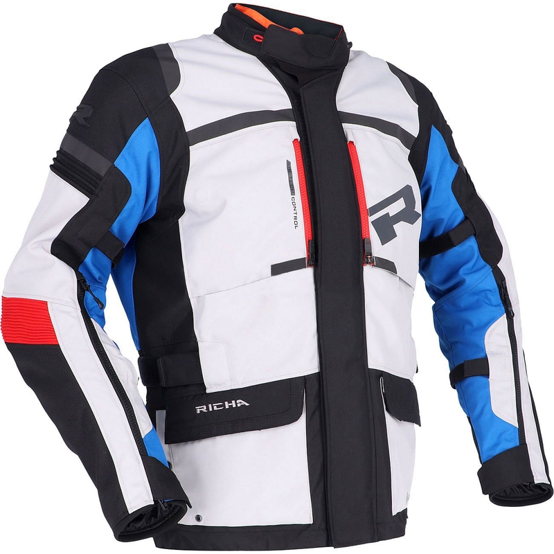 Motoristična jakna RICHA Brutus GTX sivo-modro-rdeča razprodaja