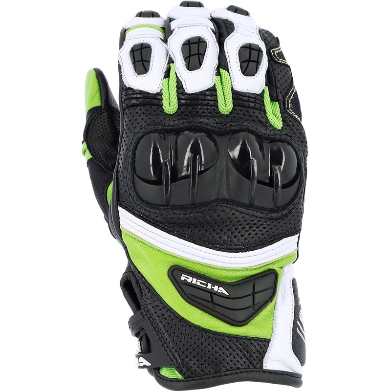 Motoristične rokavice RICHA Stealth black-white-green razprodaja
