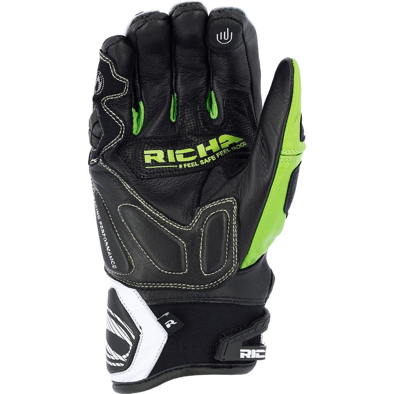 Motoristične rokavice RICHA Stealth black-white-green razprodaja