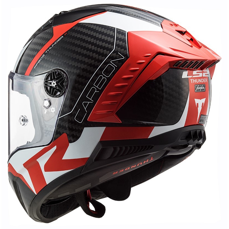 LS2 FF805 Thunder C Racing1 črno-bela-rdeča integralna motoristična čelada