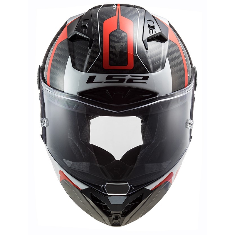 LS2 FF805 Thunder C Racing1 črno-bela-rdeča integralna motoristična čelada