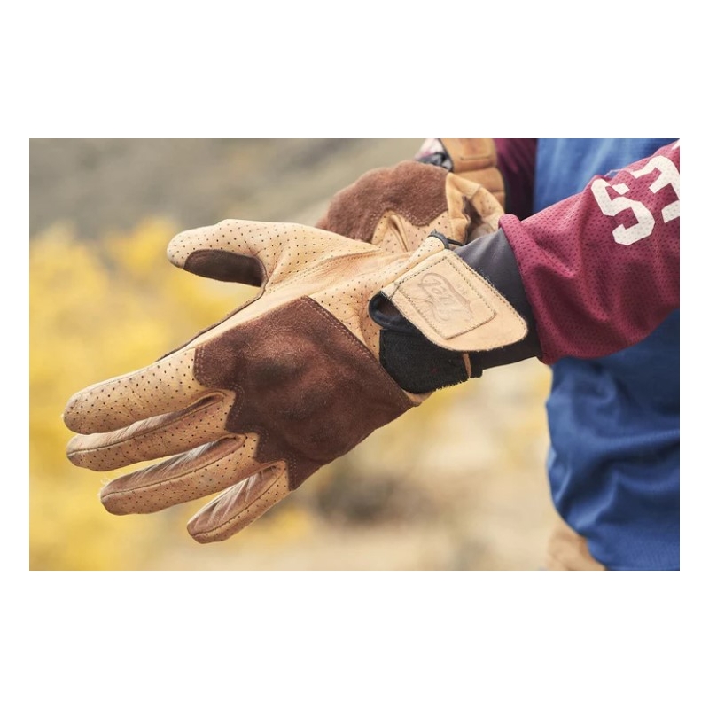 Motoristične rokavice Fuel Rodeo rjavo-rumene