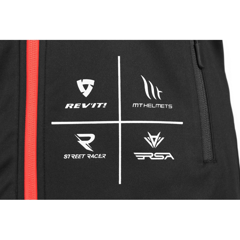 Softshell jakna MotoZem Racing Team črno-rdeča