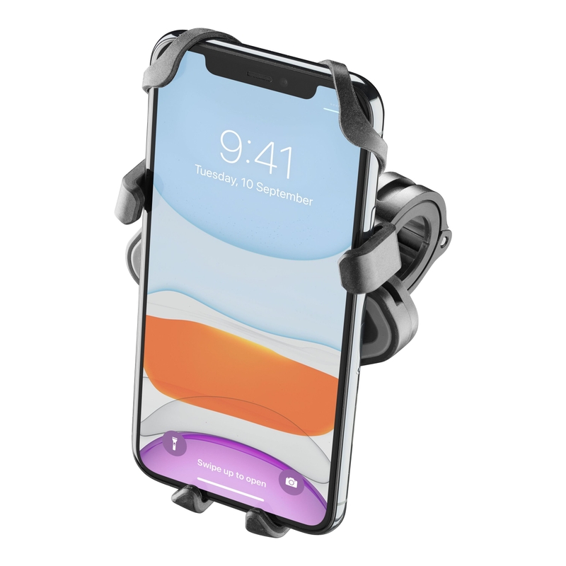 Univerzalni nosilec za mobilni telefon Interphone Smart Crab z nastavkom za krmilo črn