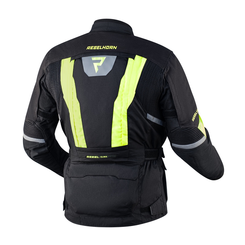 Motoristična jakna Rebelhorn Hardy II black-fluo yellow razprodaja