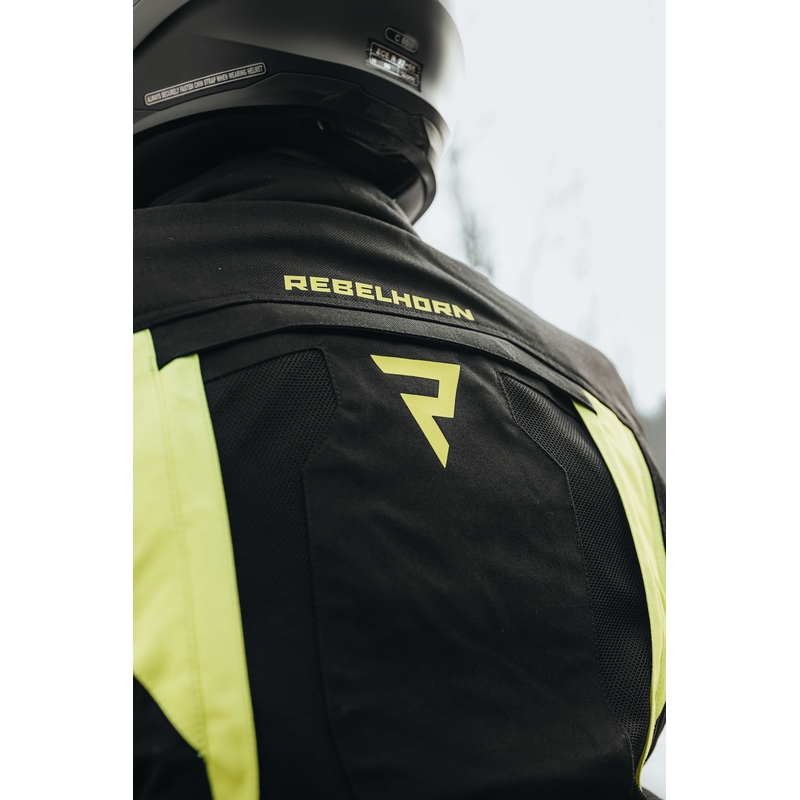 Motoristična jakna Rebelhorn Hardy II black-fluo yellow razprodaja
