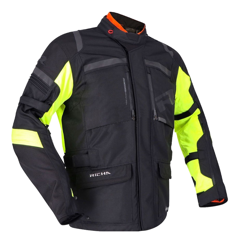 Motoristična jakna RICHA Brutus GTX black-fluo yellow - razprodaja