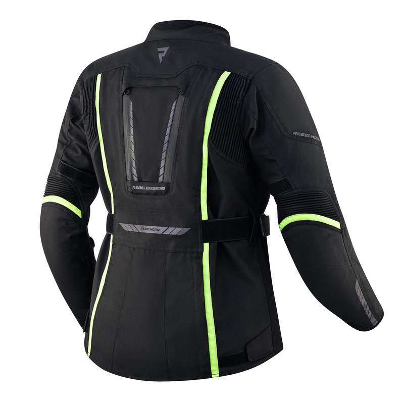 Ženska moto jakna Rebelhorn Hiker III black-fluo yellow razprodaja