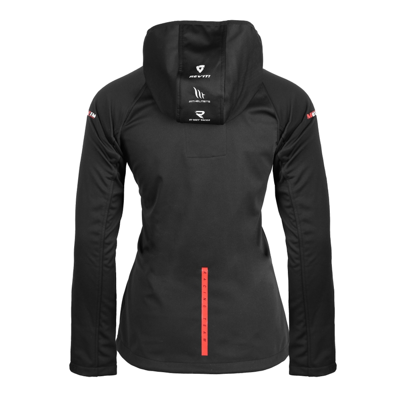 Ženska softshell jakna MotoZem Racing Team črno-rdeča