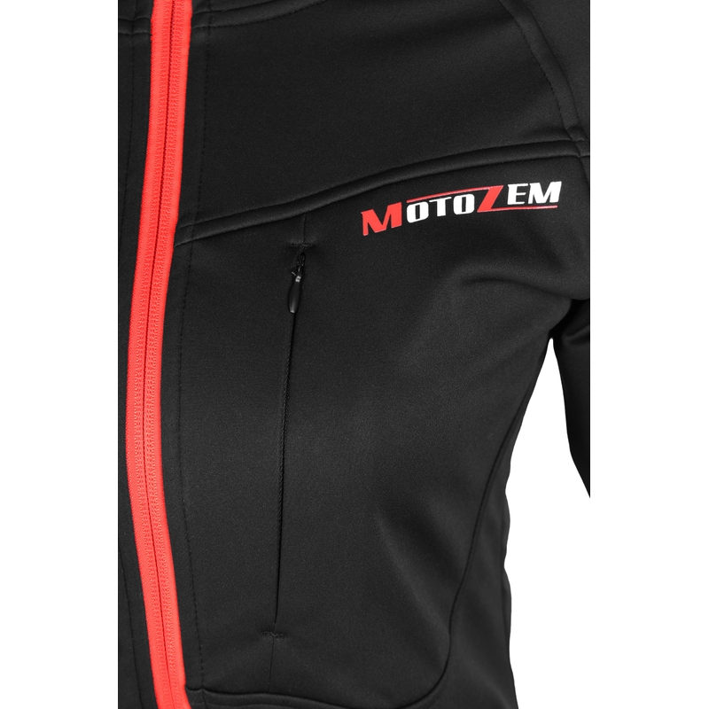 Ženska softshell jakna MotoZem Racing Team črno-rdeča