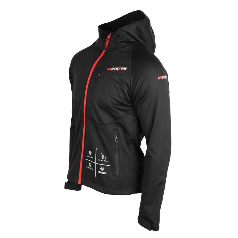 Softshell jakna MotoZem Racing Team črno-rdeča