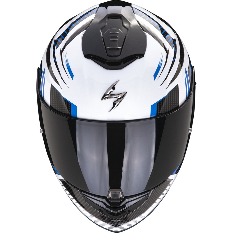 Integralna motoristična čelada Scorpion EXO-1400 EVO Air Shell belo-modra