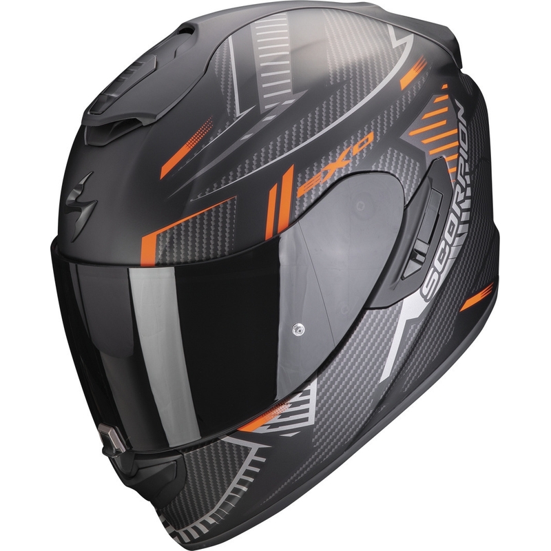 Integralna motoristična čelada Scorpion EXO-1400 EVO Air Shell črno-oranžna mat