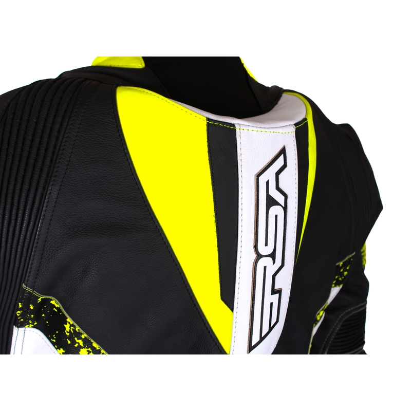 RSA Imola 2 črno-beli-fluo rumeni motoristični kombinezon razprodaja