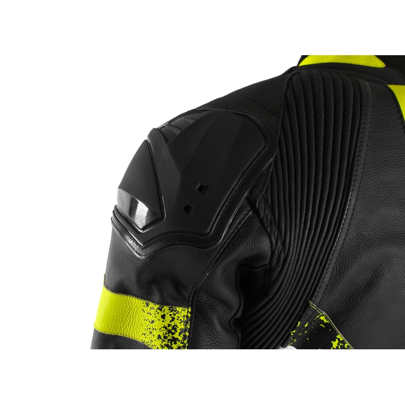 RSA Imola 2 črno-beli-fluo rumeni motoristični kombinezon razprodaja