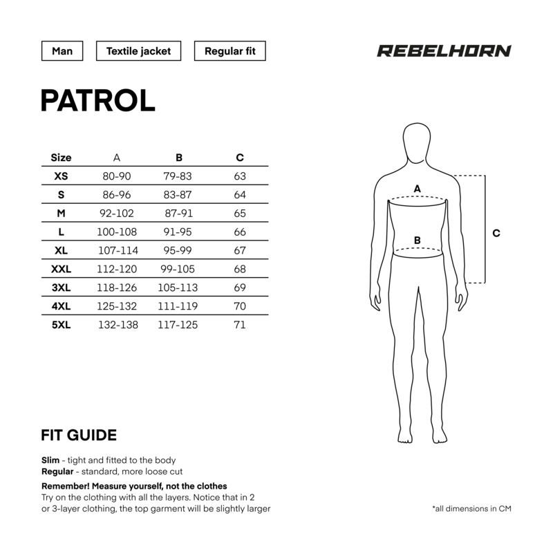 Rebelhorn Patrol črno-sivo-fluo rumena motoristična jakna