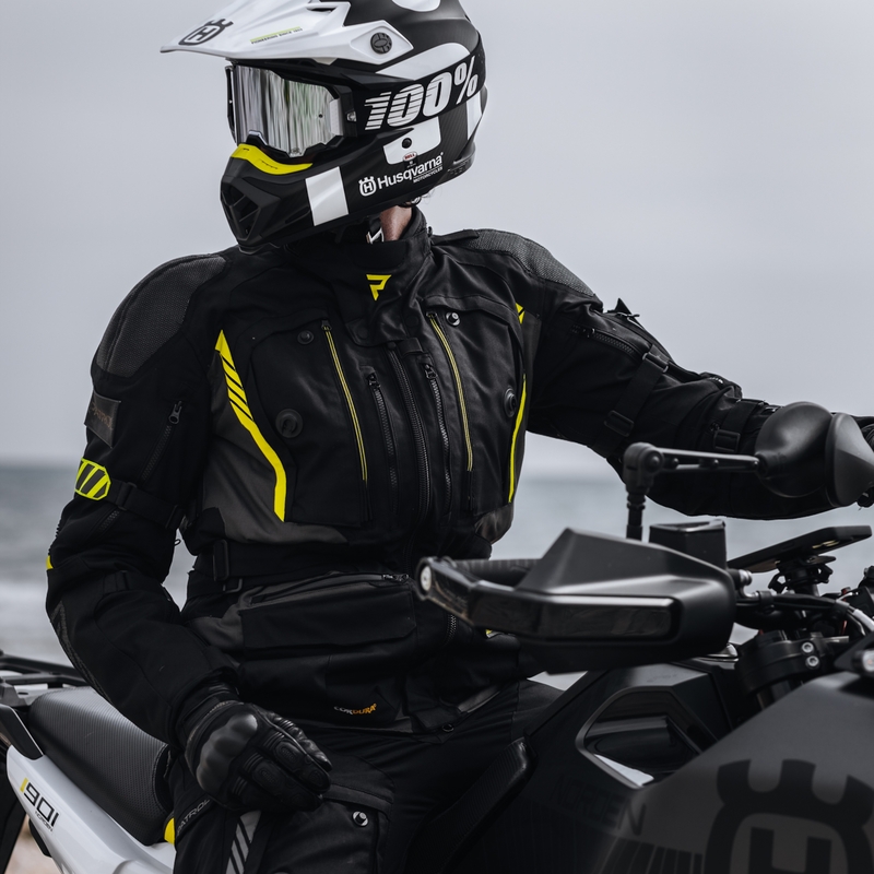 Rebelhorn Patrol črno-sivo-fluo rumena motoristična jakna