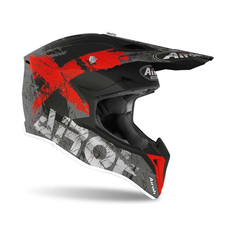 Otroška motokros čelada Airoh Wraap Youth Smile black-grey-red
