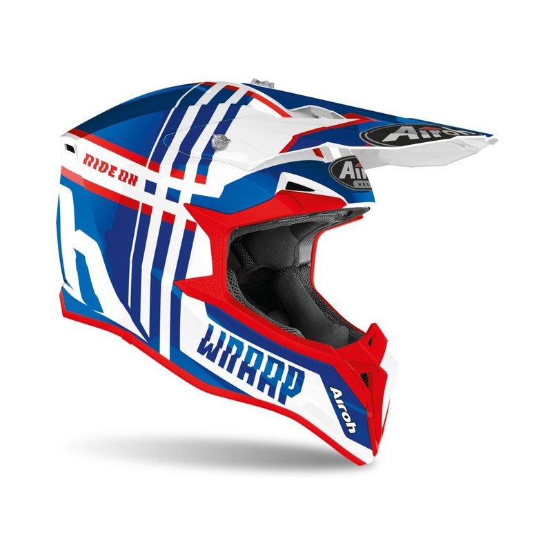Otroška motokros čelada Airoh Wraap Youth Broken blue-white-red