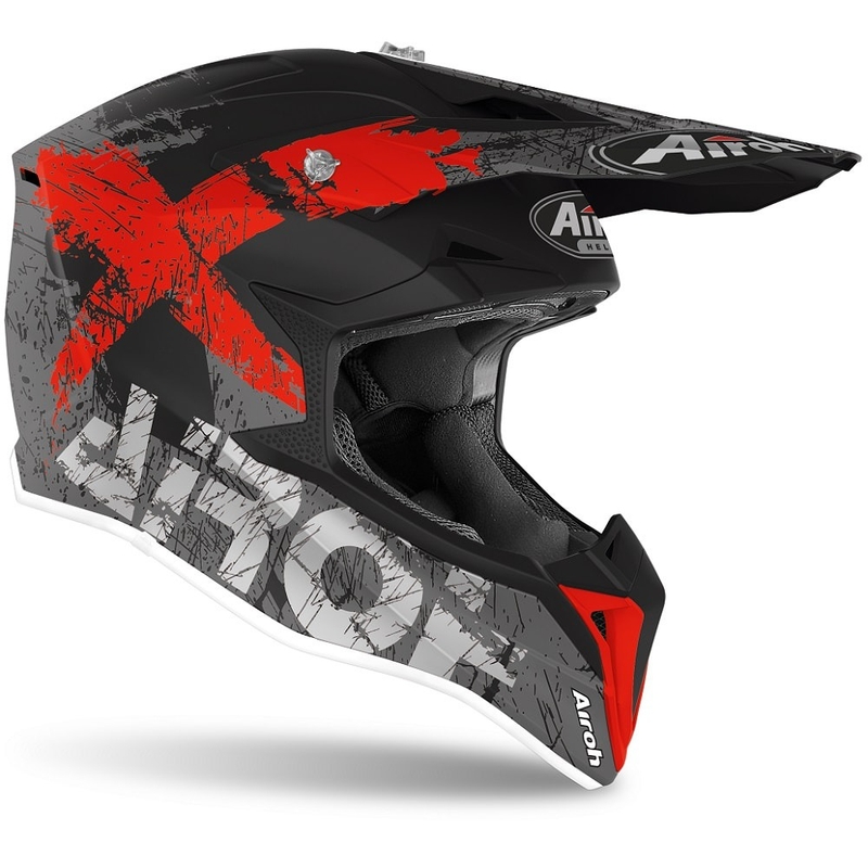 Otroška motokros čelada Airoh Wraap Youth Smile black-grey-red 2023