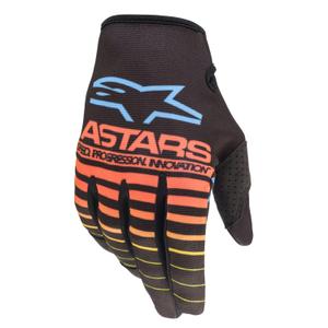 Alpinestars Radar otroške rokavice za motokros črno-oranžna-fluo rumena